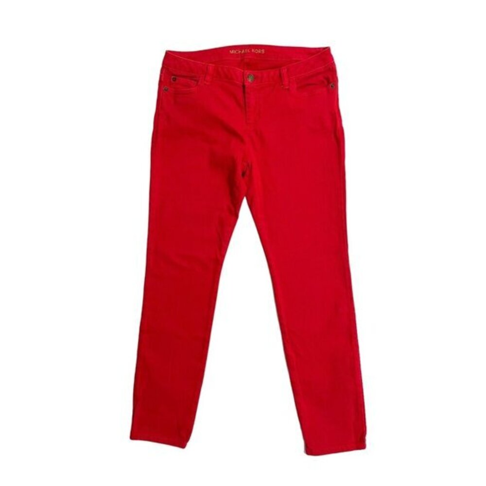 Michael Kors Red Skinny Jeans Stretch Denim SZ 4P
